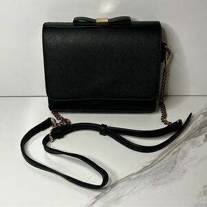 Miztique Black Crossbody Bag with Gold Accents